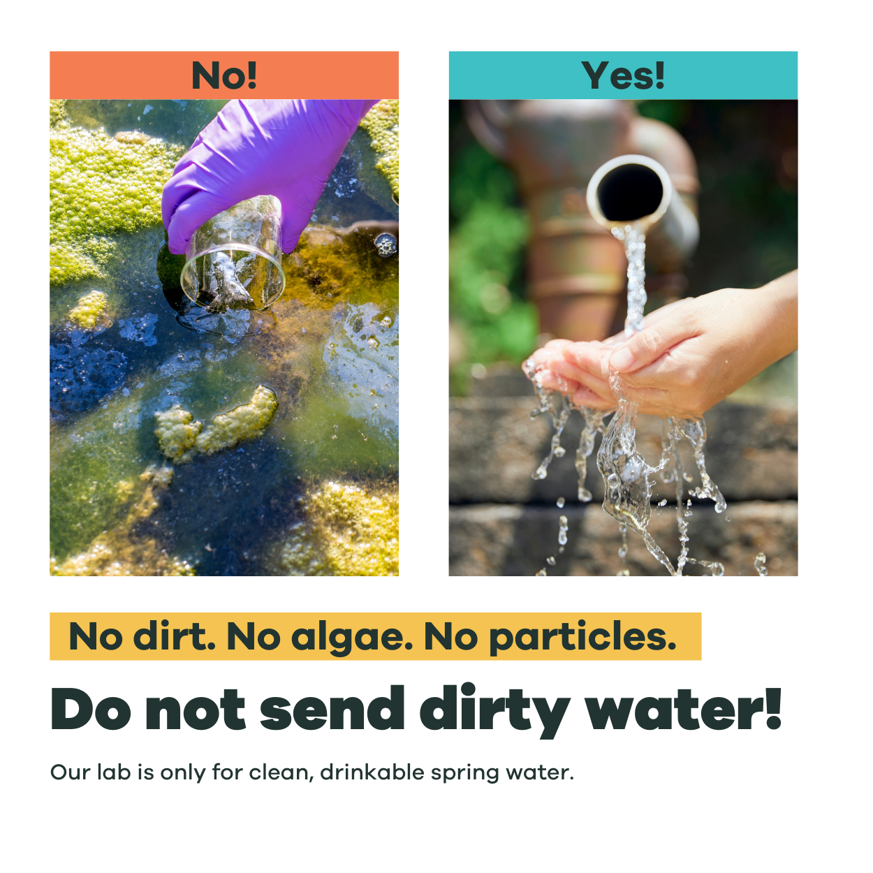 Clean water samples only