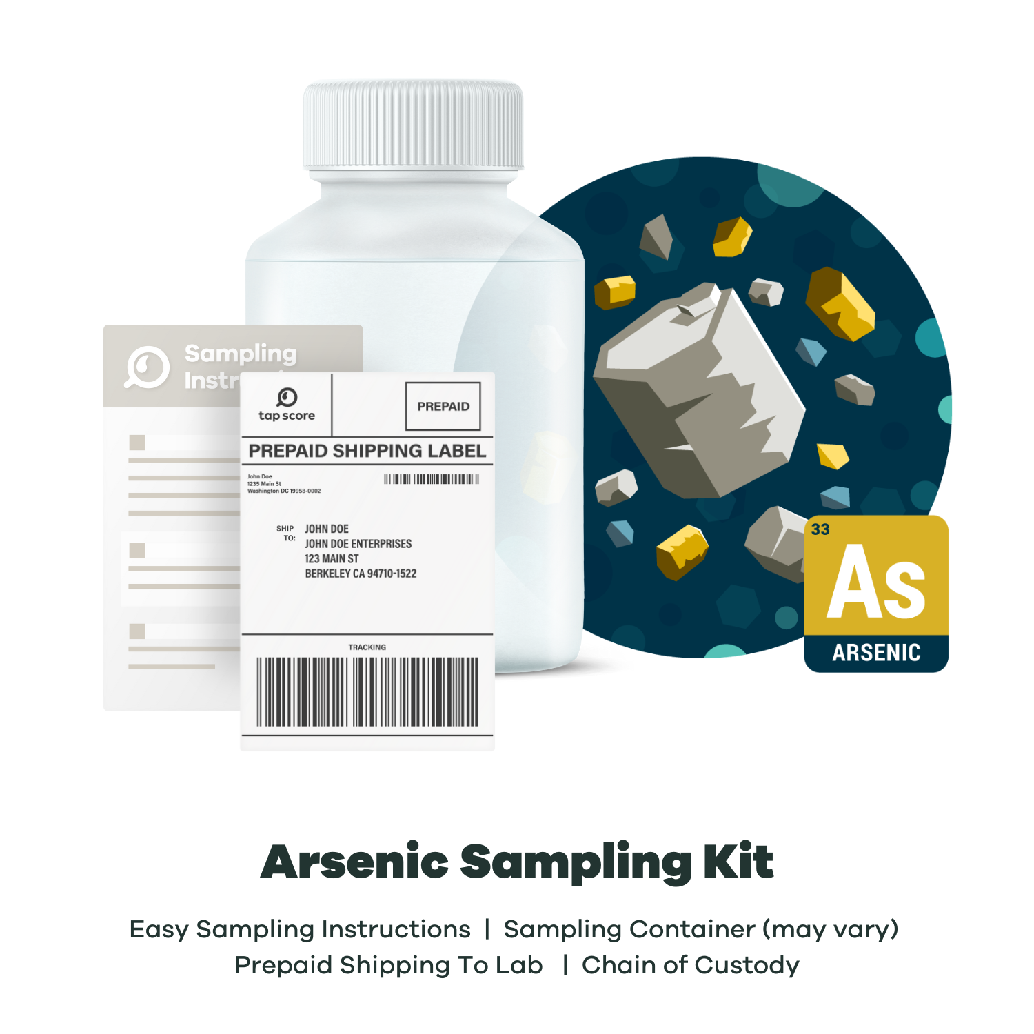 Total Arsenic Sampling Kit Contents Bottle