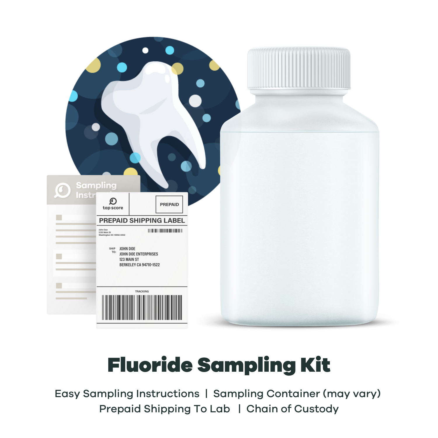 Fluoride in Tap Water Test Sampling Kit - Tap Score