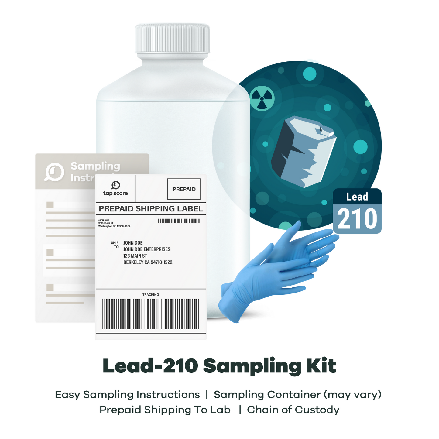 Lead-210 in Drinking Water Lab Test Sampling Kit