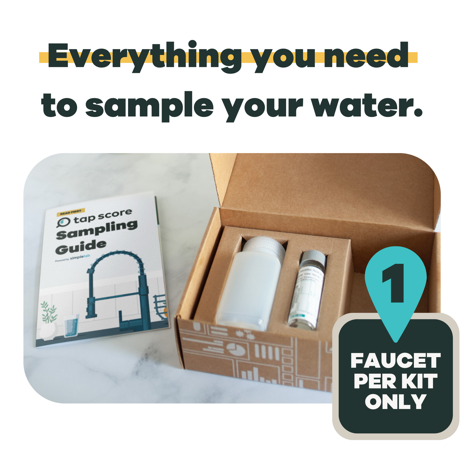 Mail-in water test kit for certified laboratory