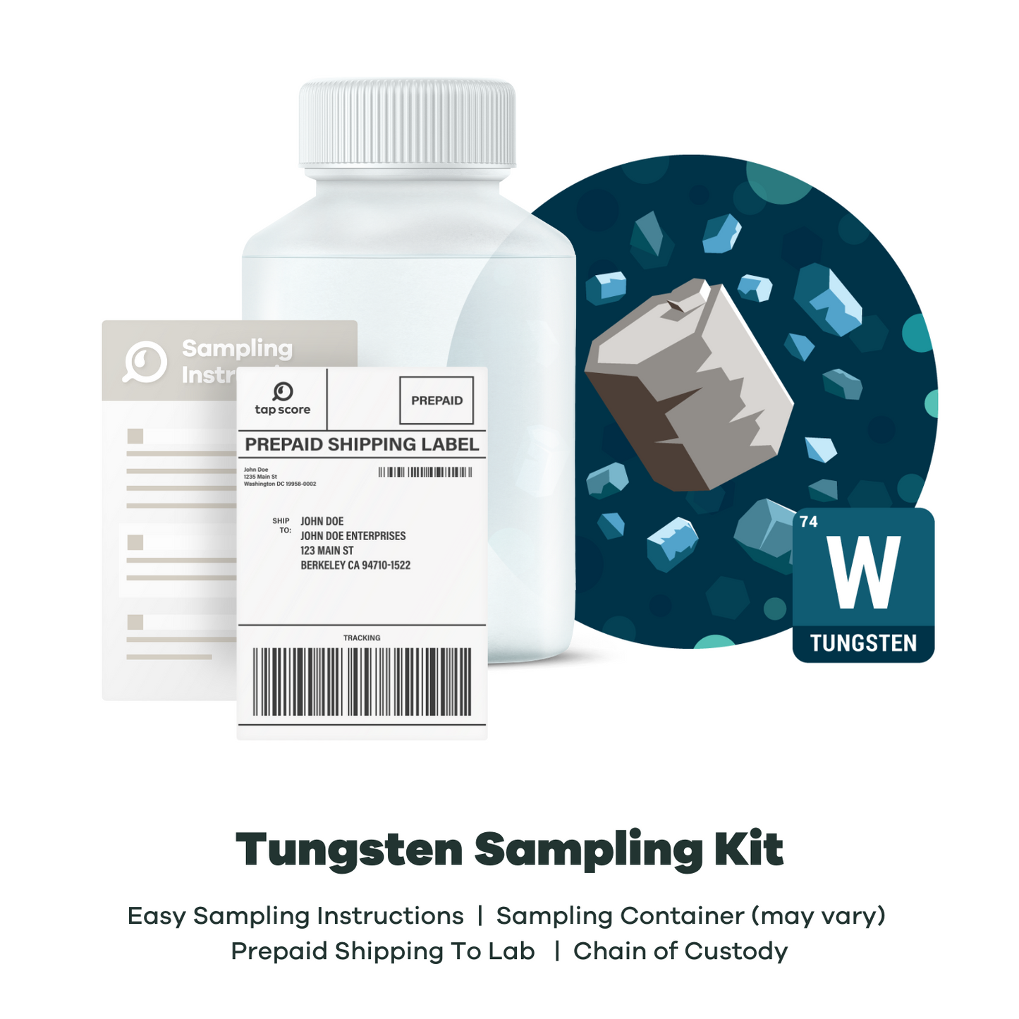 Tungsten in Drinking Water Sampling Kit Contents - Tap Score