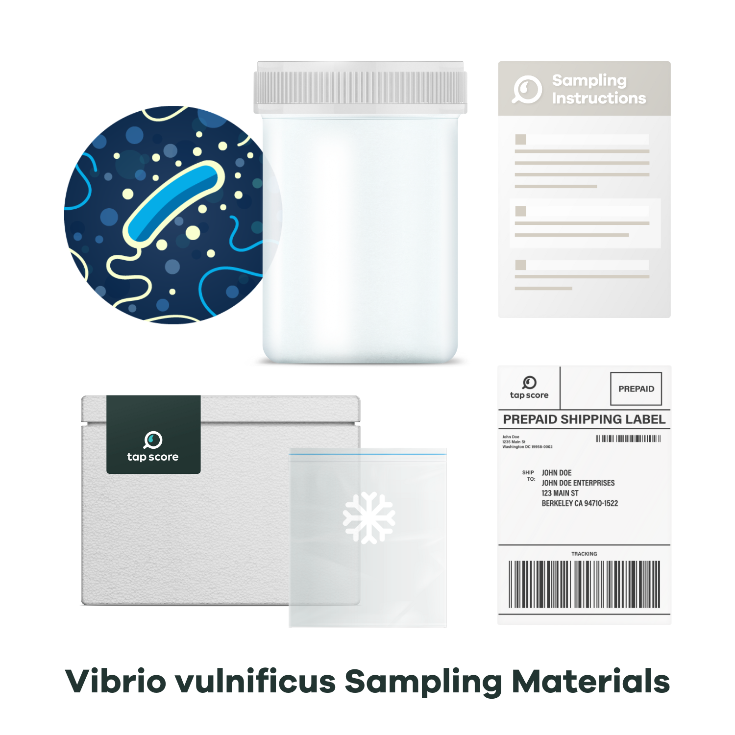 Vibrio vulnificus Sampling Materials for Lab Analysis Test Kit